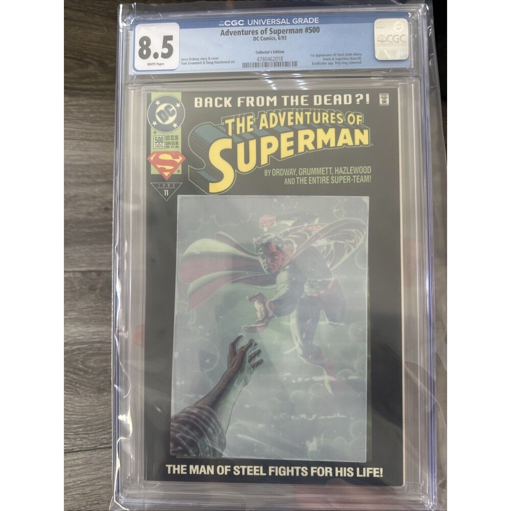 ADVENTURES OF SUPERMAN #500 Collector's Edition - CGC 8.5 - 1ST APP OF STEEL